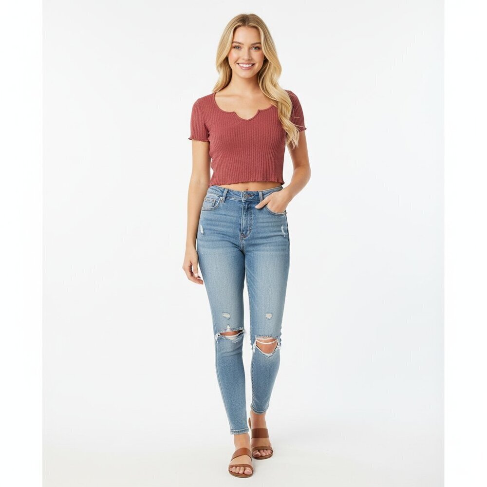 SHEIN Ribbed Red Top size small